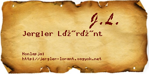 Jergler Lóránt névjegykártya