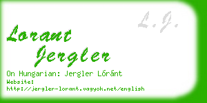 lorant jergler business card
